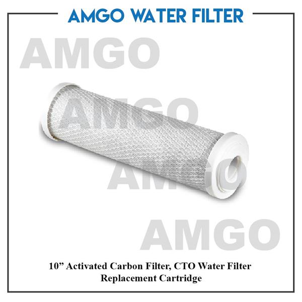 AMGO 10' Activated Carbon Block Filter, CTO Water Filter Cartridge