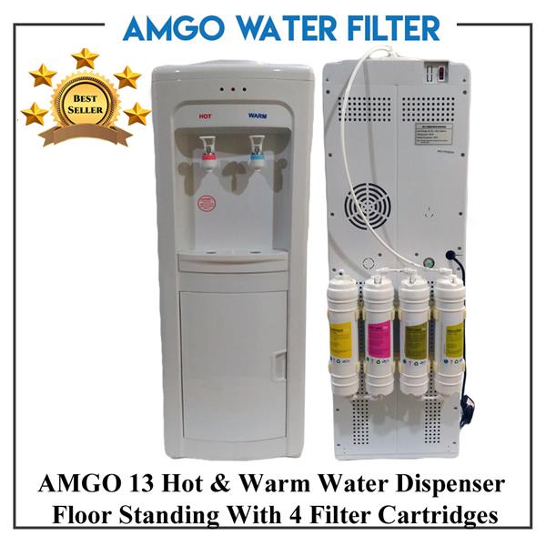 AMGO 13F Hot And Warm Water Dispenser Direct Pipe In With 4 Filter