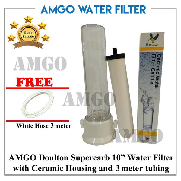 AMGO Doulton SuperCarb Ceramic Water Filter + Housing + 3 Meter Tubing