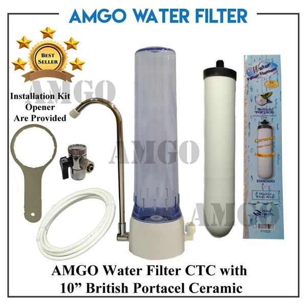 AMGO Single Water Filter System & British Portacel Ceramic Filter