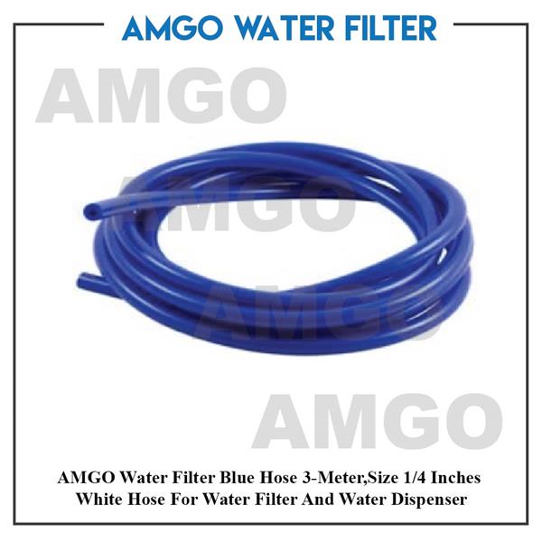 AMGO Water Filter, Dispenser Hose 3-Meter,Size 1/4 Inches Blue Tube