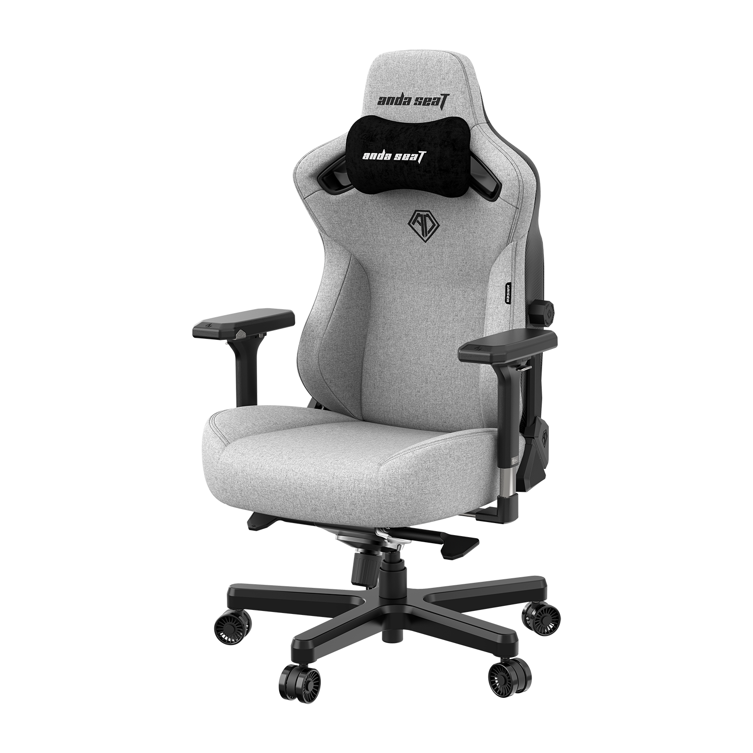 ANDASEAT KAISER 3 L SIZE EVERSOFT LINEN FABRIC - ASH GRAY GAMING CHAIR