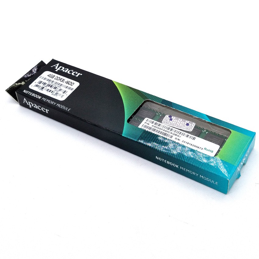 APACER 4GB DDR3L 1600MHz SODIMM RAM FOR NOTEBOOK LOW VOLTAGE