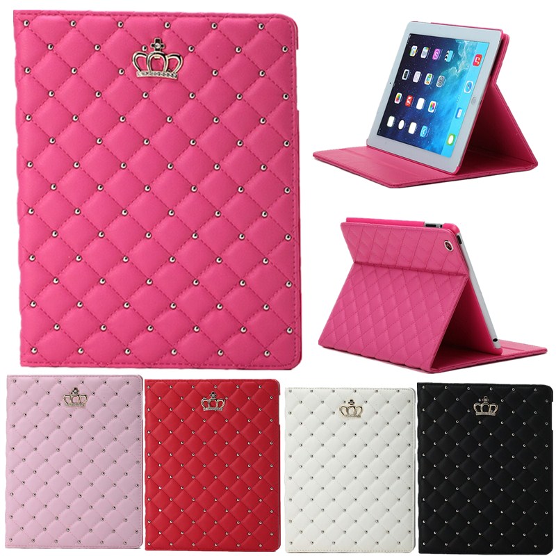 Apple iPad Air Mini 1 2 3 4 Pro 9.7 Crown Diamond Leather Case Casing
