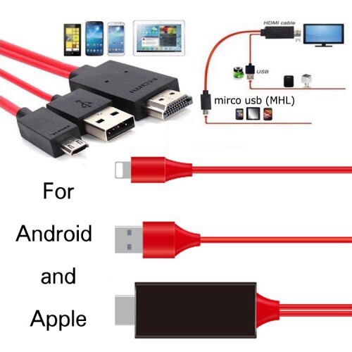 Apple to HDMI Micro USB iPhone Lightning Mirror HDTV Cable