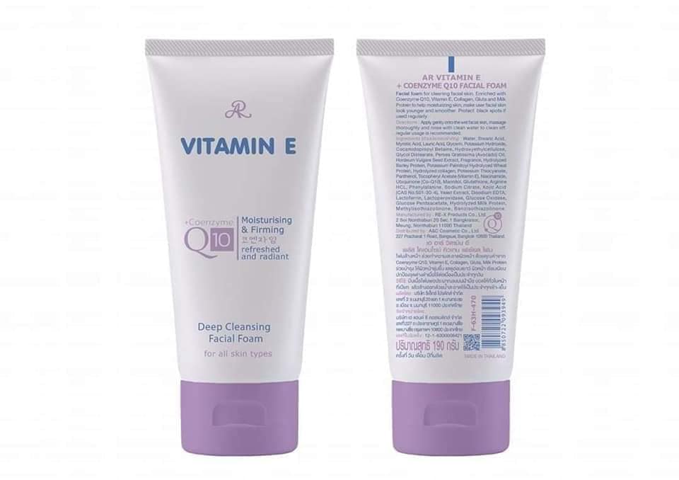 AR Vitamin E + Coenzyme Q10 Deep Cleansing Facial Foam 190ml