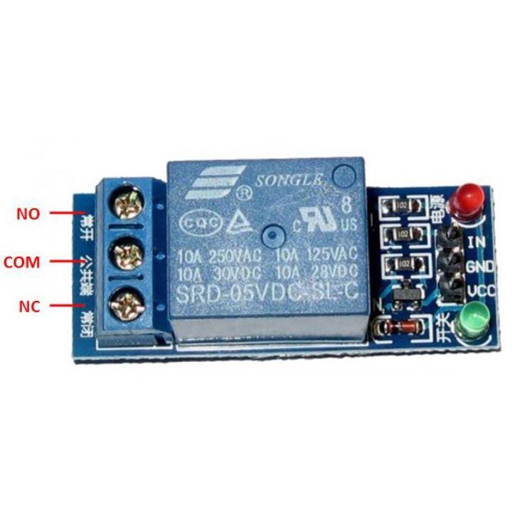 Arduino 5V DC 10A 250VAC 30VDC Single Channel 1 Way Relay Module
