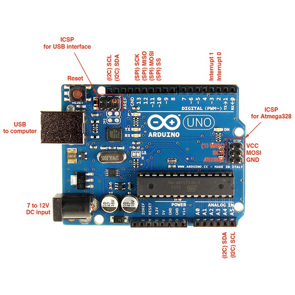 Arduino Compatible Atmel DIP ATMEGA328P UNO R3 + USB B Type Cable