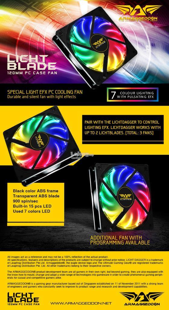 ARMAGGEDDON LICHT BLADE FAN 12CM RGB (end 1/5/2022 12:00 AM)