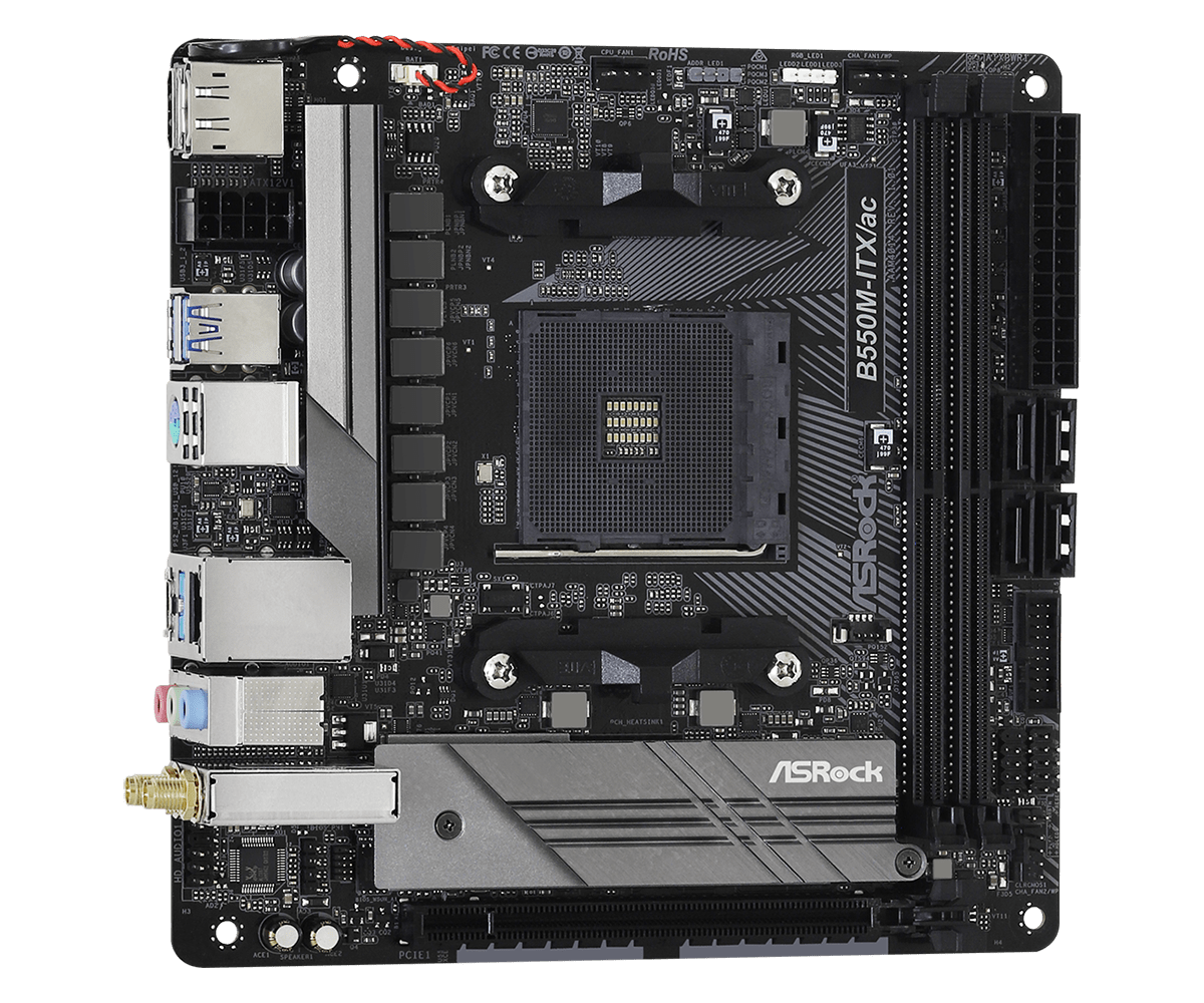 ASROCK B550M ITX/AC AM4 AMD SATA 6GB/s MINI ITX MOTHERBOARD