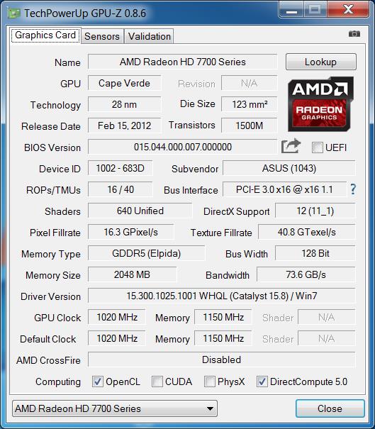 ASUS AMD Radeon HD 7770 HD7770 2GB (end 