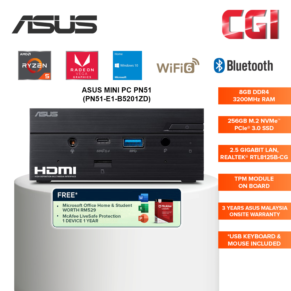 Asus Mini PC PN51E1B5201ZD R5/8GB/ (end 6/3/2024 1200 AM)