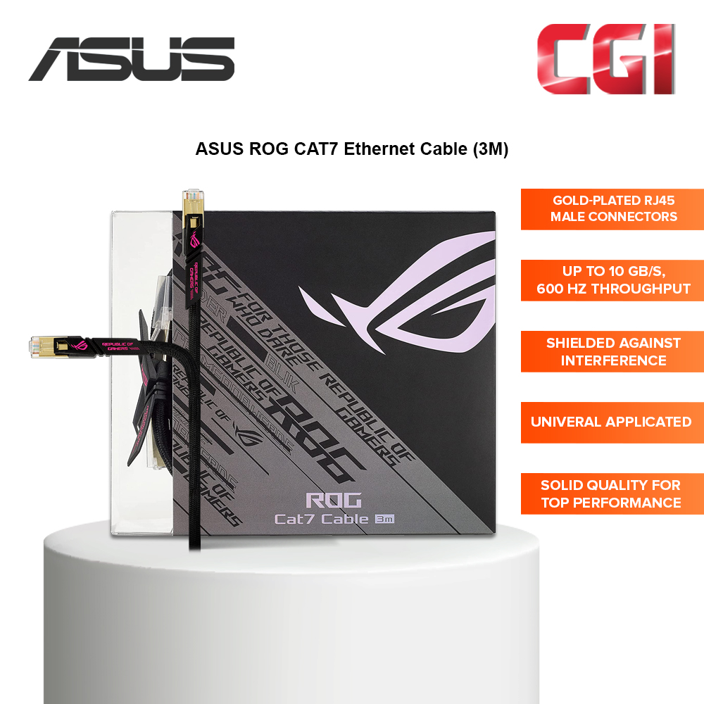 ASUS ROG Cat7 High Speed Gaming 600MHz &amp; 10GB Ethernet Cable
