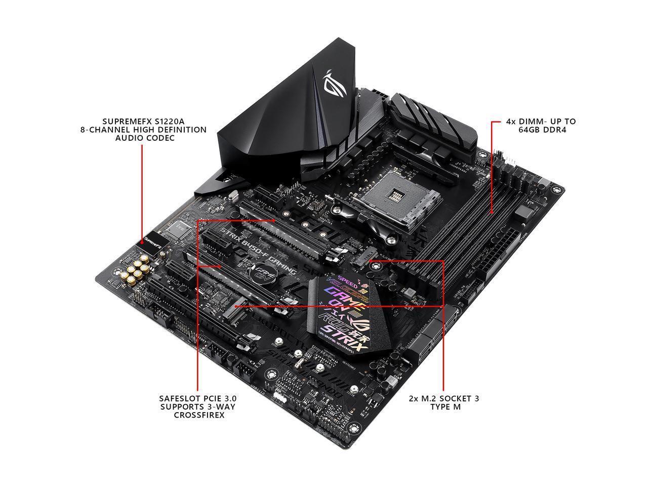ASUS ROG STRIX B450-F GAMING AMD AM4 B450 ATX Motherboard DDR4