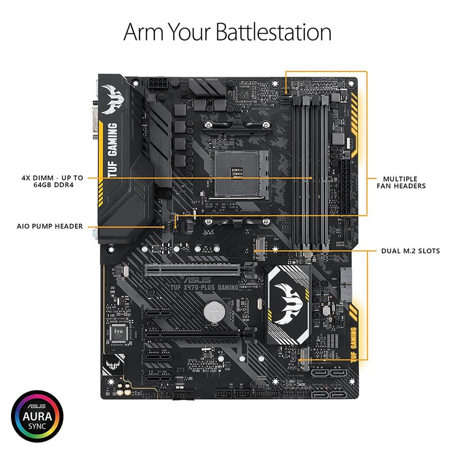 ASUS ROG TUF X470-Plus Gaming AMD Ryzen 2 AM4 ATX Motherboard