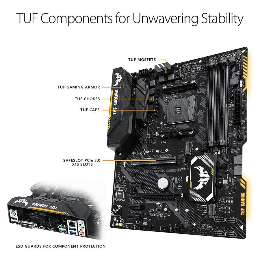 ASUS ROG TUF X470-Plus Gaming AMD Ryzen 2 AM4 ATX Motherboard