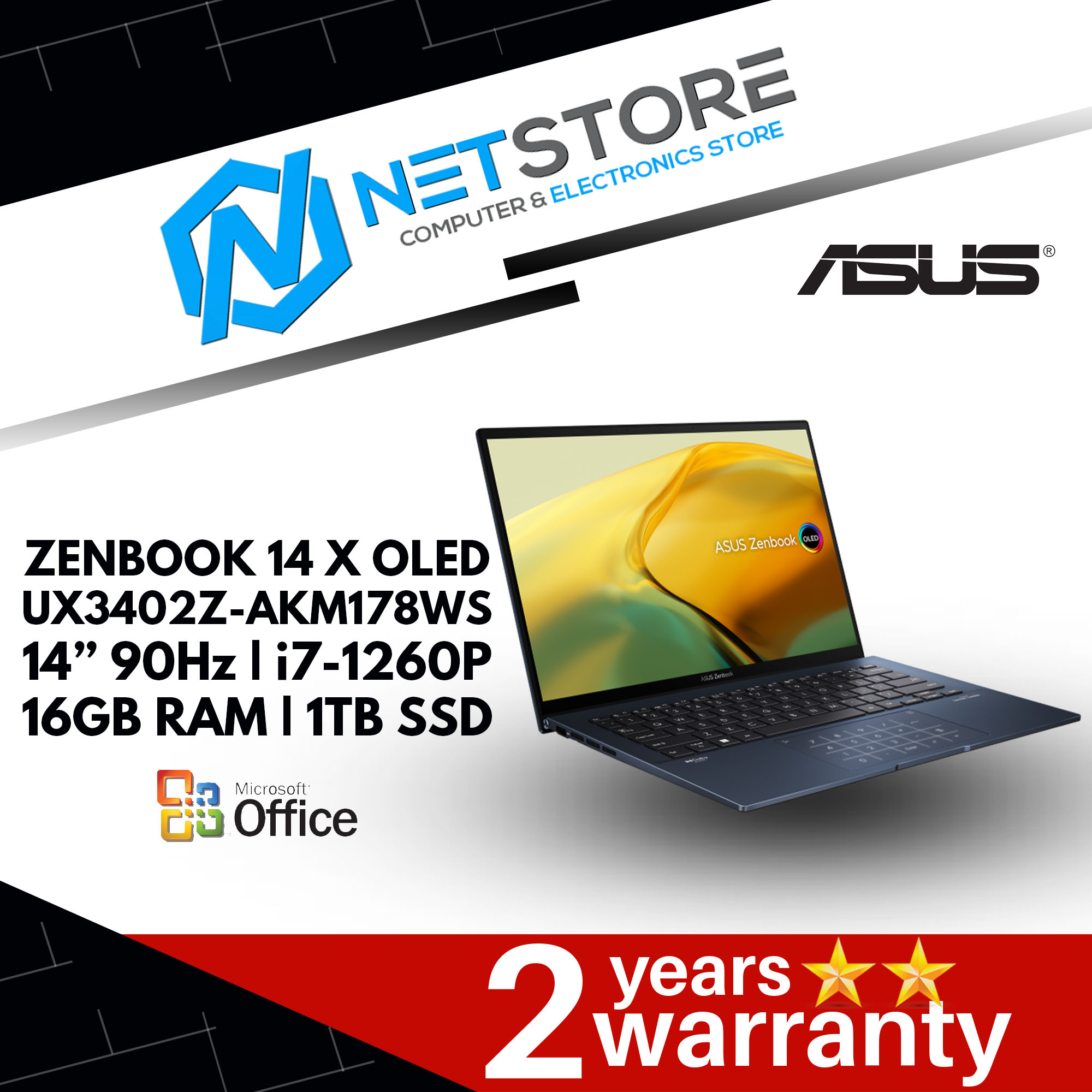 ASUS ZENBOOK 14 X OLED UX3402Z-AKM178WS 14&#8221; |i7-1260P|16GB RAM|1TB SSD