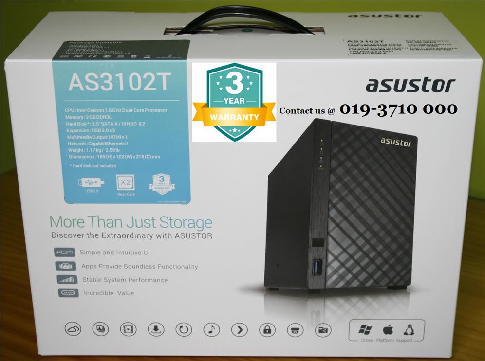 Asustor As3102t Nas Server 2 Bay Tower Nas Storage As 3102t