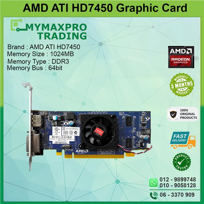 ATI Radeon HD7450 1GB DDR3 64bit PCI-E DVI Display Port Graphic Card