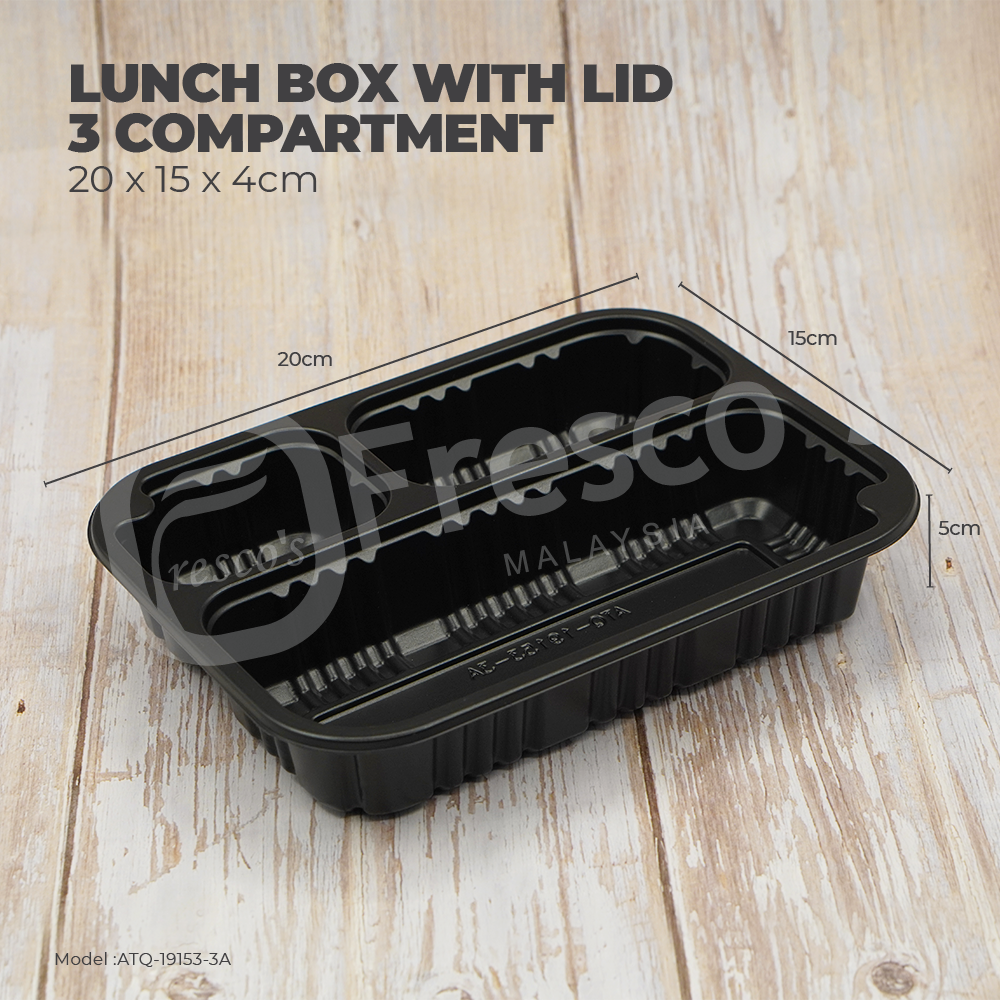 ATQ-19153-3A | 3 Compartment Lunch Box with Lid