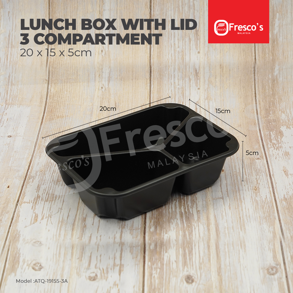 ATQ-19155-3A | 3 Compartment Lunch Box with Lid