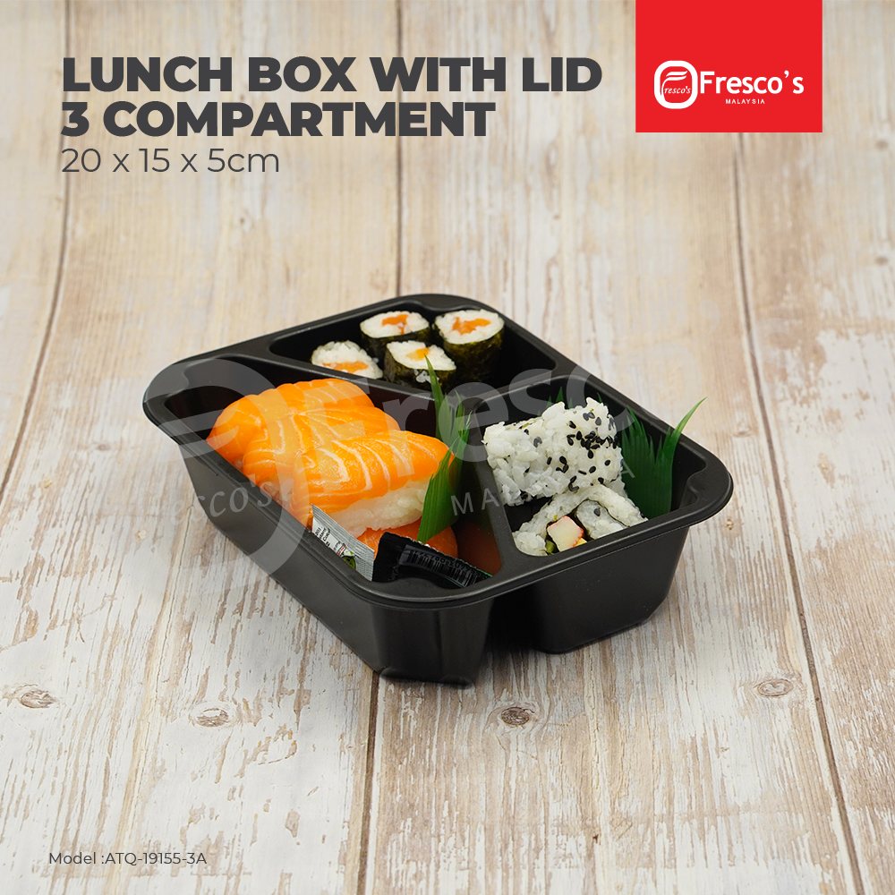 ATQ-19155-3A | 3 Compartment Lunch Box with Lid