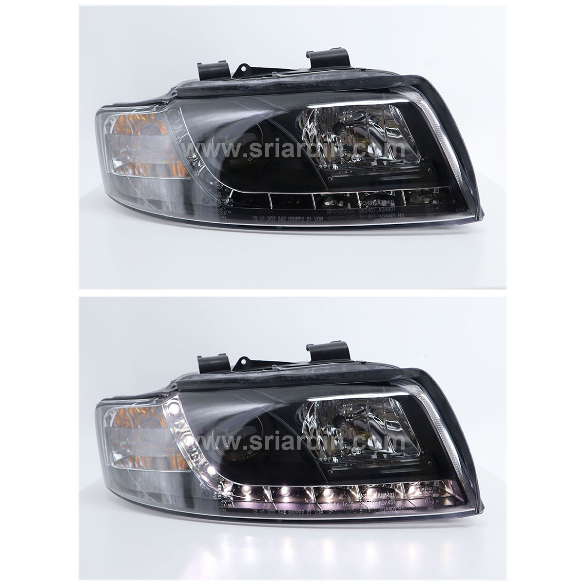 AUDI A4 B6 01-04  Black Projector Headlamp w LED
