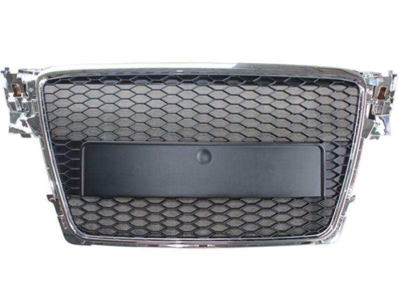 Audi A4 B8 '08 Front Grille RS Style Chrome-Black