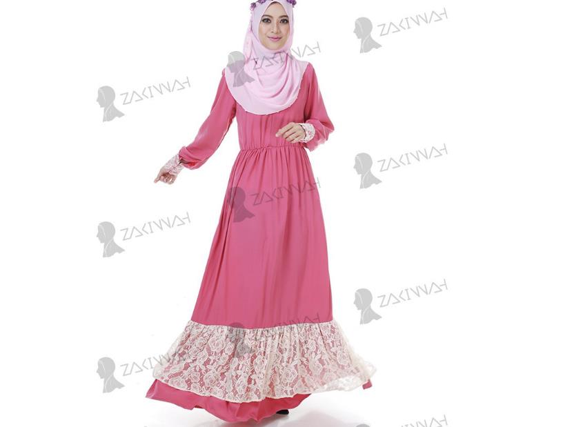 menjahit baju  dress muslimah aurora 810015 muslimah jubah  