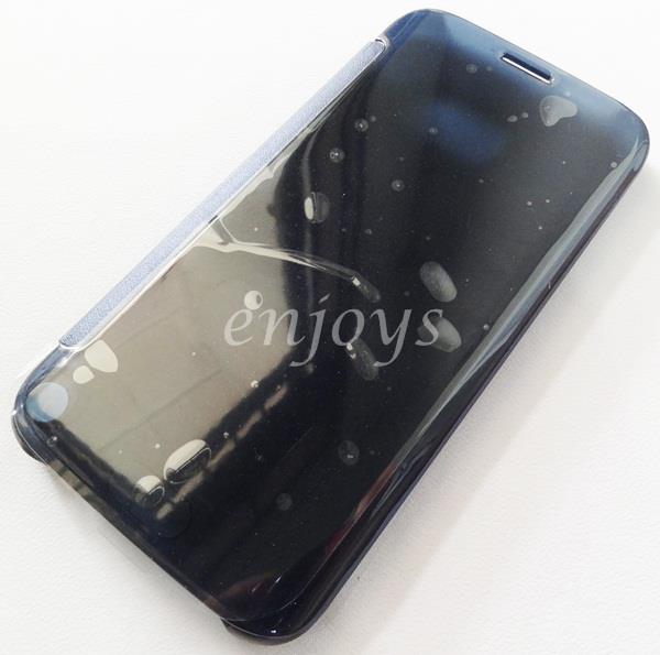 Auto Wake BLUE Clear View Cover Hard Case Samsung Galaxy S6 Edge G925F