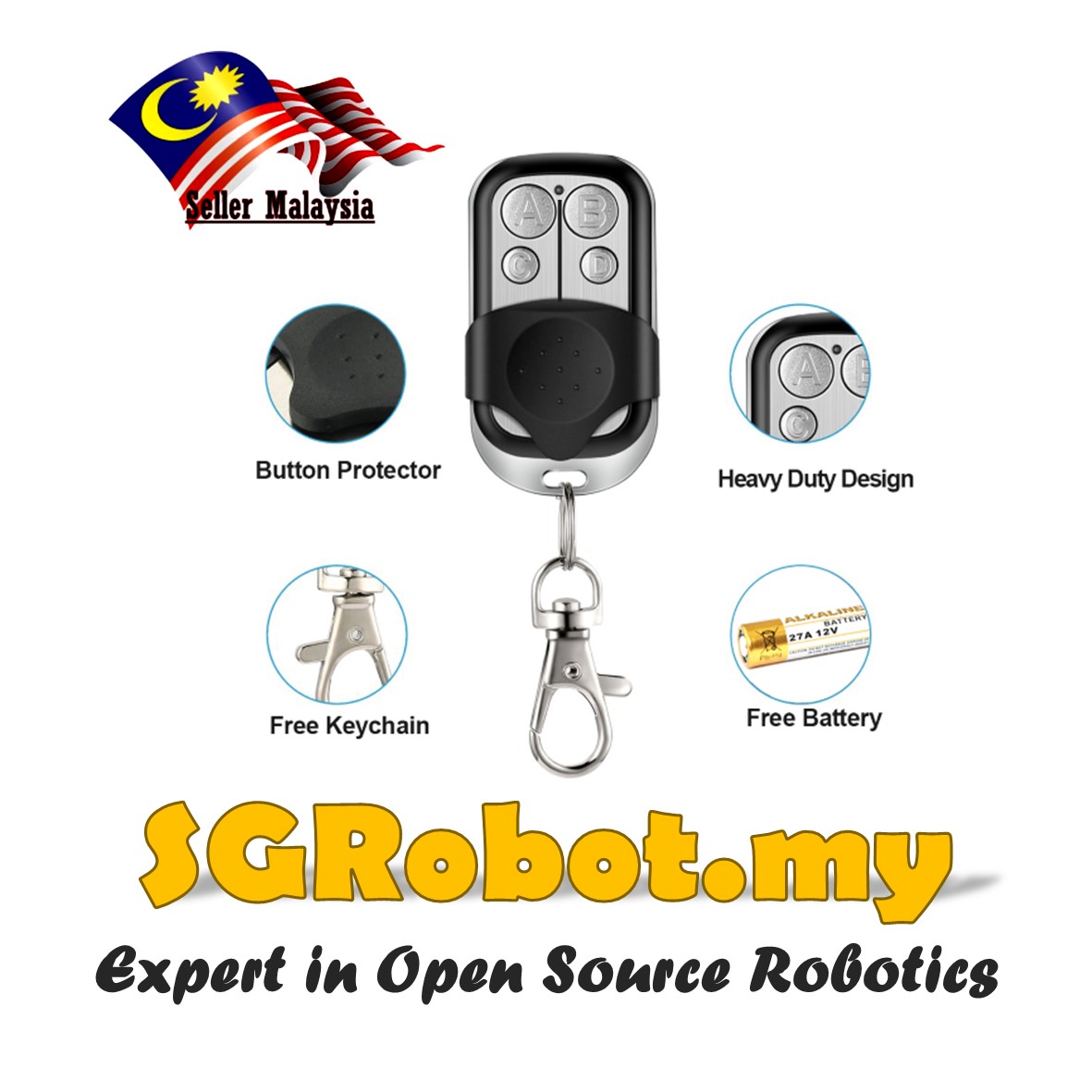 Autogate Auto Gate Door 4 Button Key Remote Control SMC5326 330Mhz