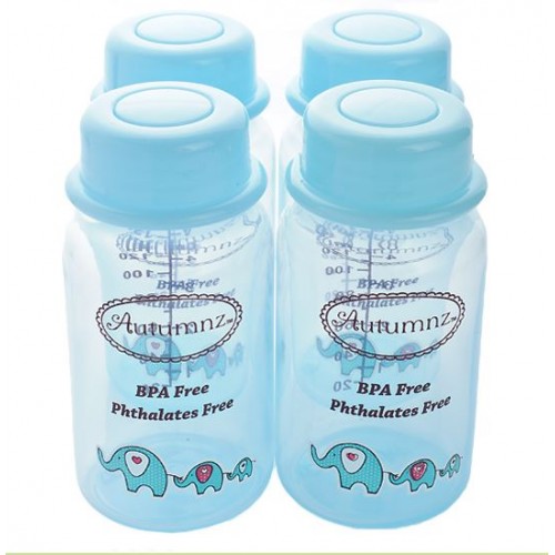 Autumnz - Breast Milk Storage Bottles (4 btls) - Blue Ellie