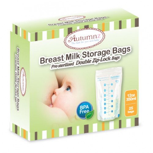 Autumnz - Double ZipLock Breastmilk Storage Bag (25 bags) (12oz/350ml)