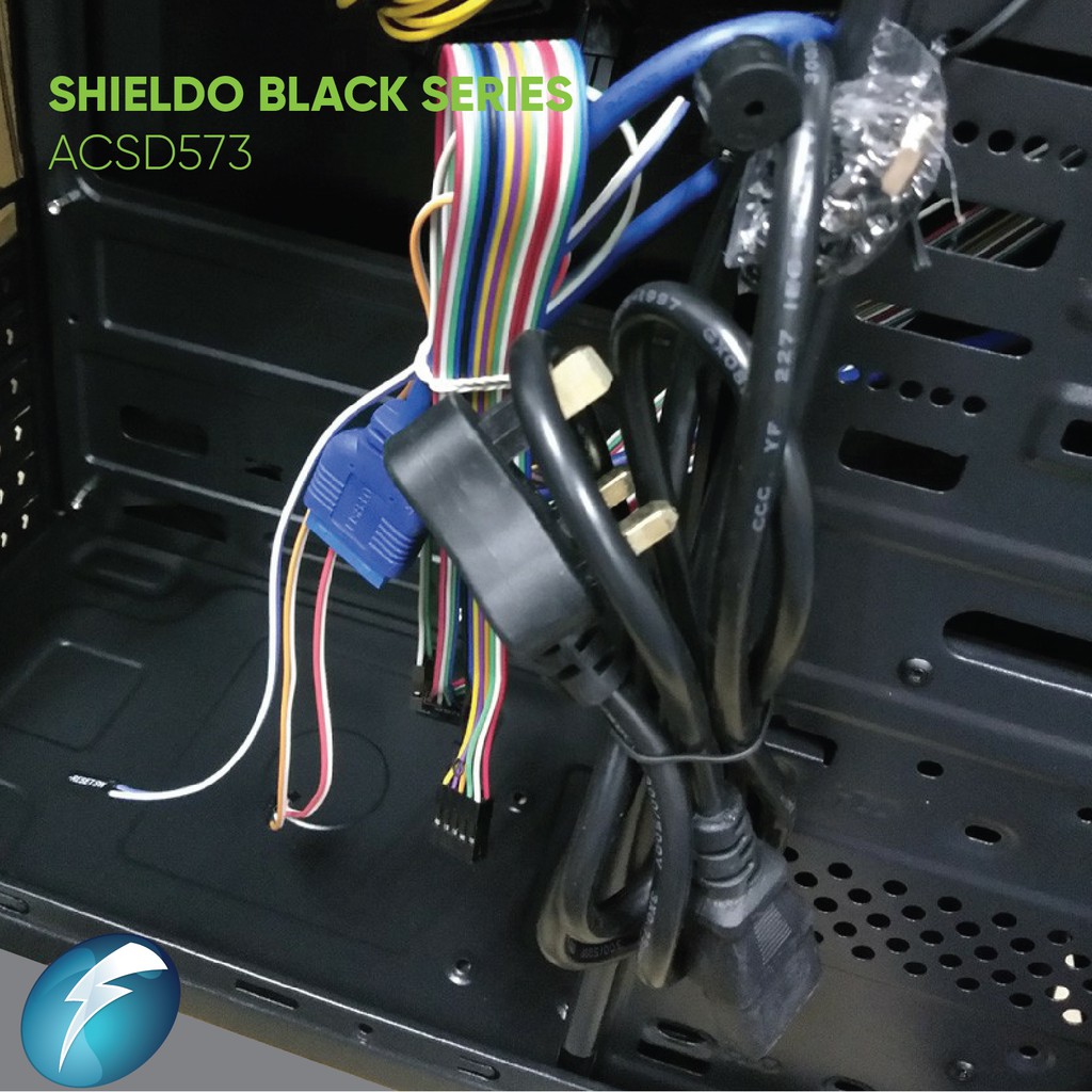 AVF SHIELDO BLACK SERIES ACSD573 CHASSIS WITH 500w POWER SUPPLY DESKTOP DESKTO