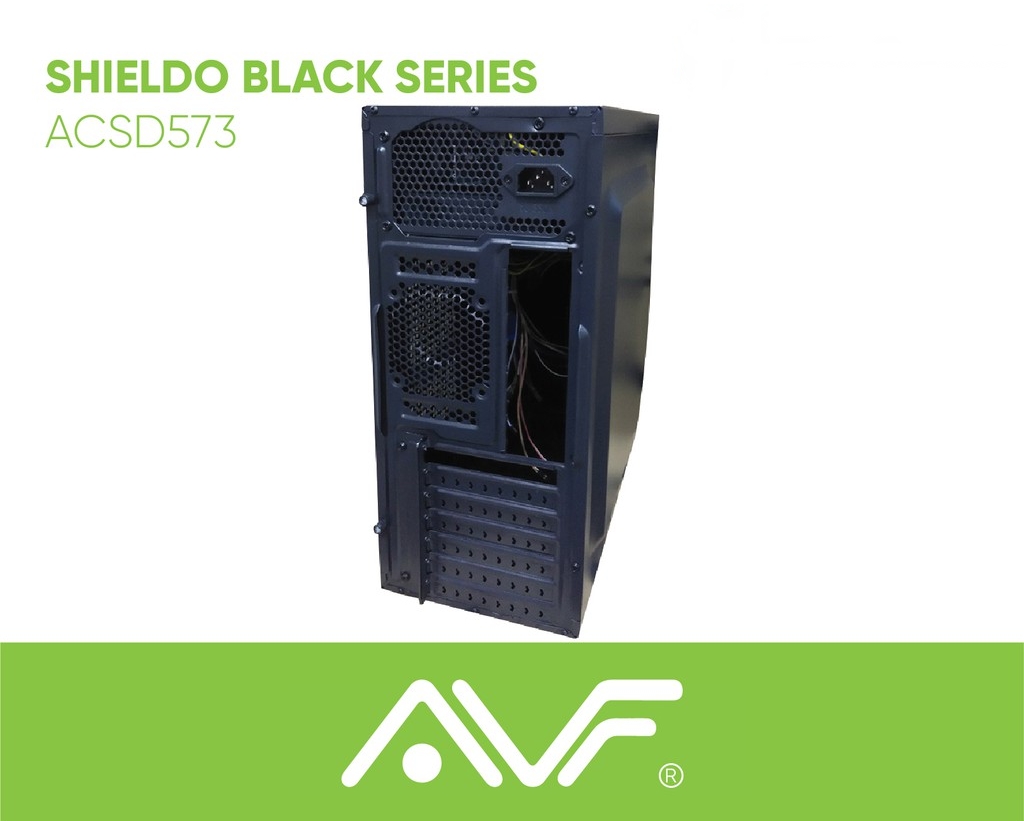 AVF SHIELDO BLACK SERIES ACSD573 CHASSIS WITH 500w POWER SUPPLY DESKTOP DESKTO