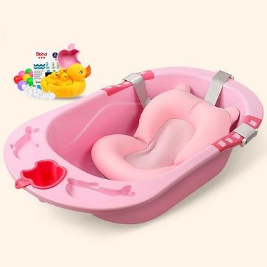 Baby Bath Tub Foldable Kids Bathtub Washbasin Floating Mat Newborn