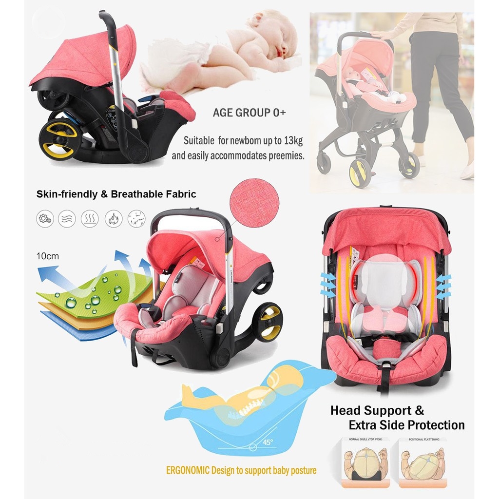 Baby Car Seat Carrier Stroller 4 In 1
