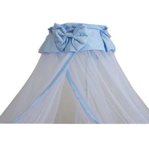 Baby Cot Mosquito Net With Clamp (Blue Butterfly Ribbon)