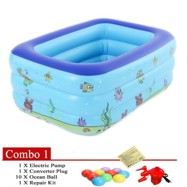 Baby Spa 3 Rings Swim Pool With Electric Pump