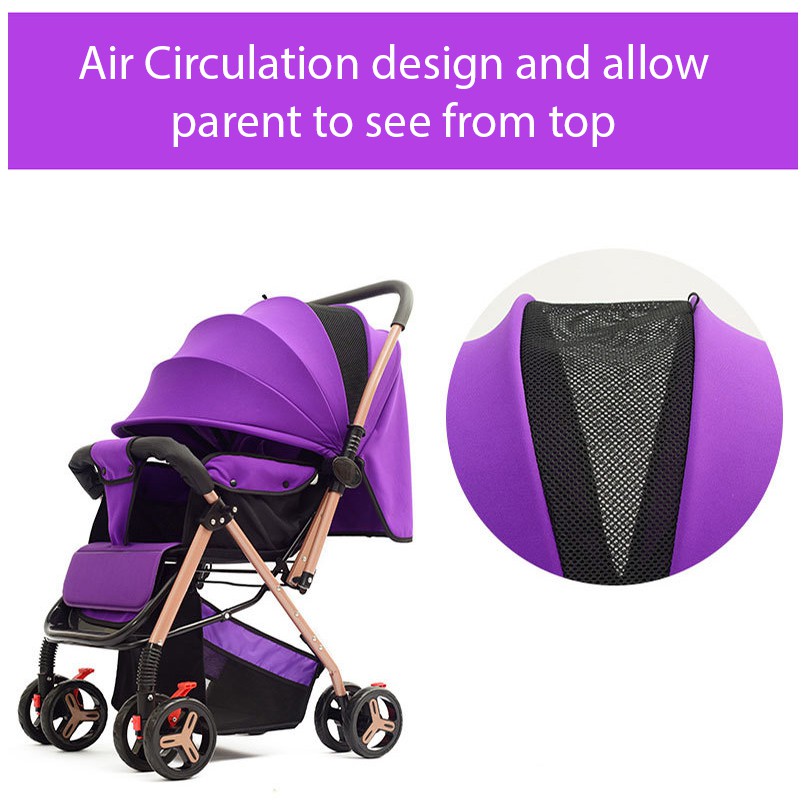 BabyCare BB03 Premium Fast Foldable 2 Way Adjust Facing Parent Baby Stroller