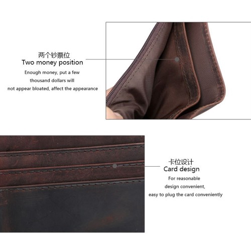 Bag Genuine DKER Cowhide Leather Men RFID Blocking Wallet