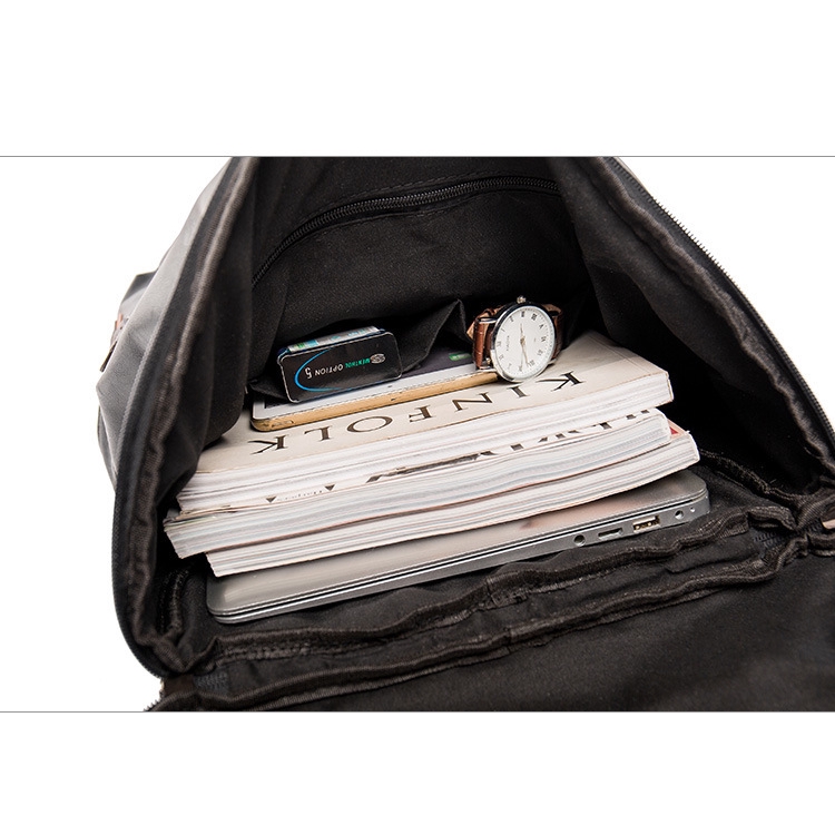 Bag Leather Backpack Laptop Travel Waterproof Casual Large Multi Pocket Storag