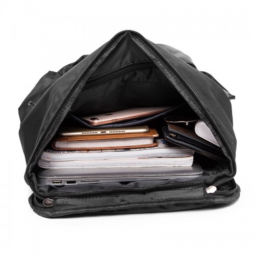Bag Men Canvas Backpack Laptop Bag Waterproof Casual Travel Black Beg 371