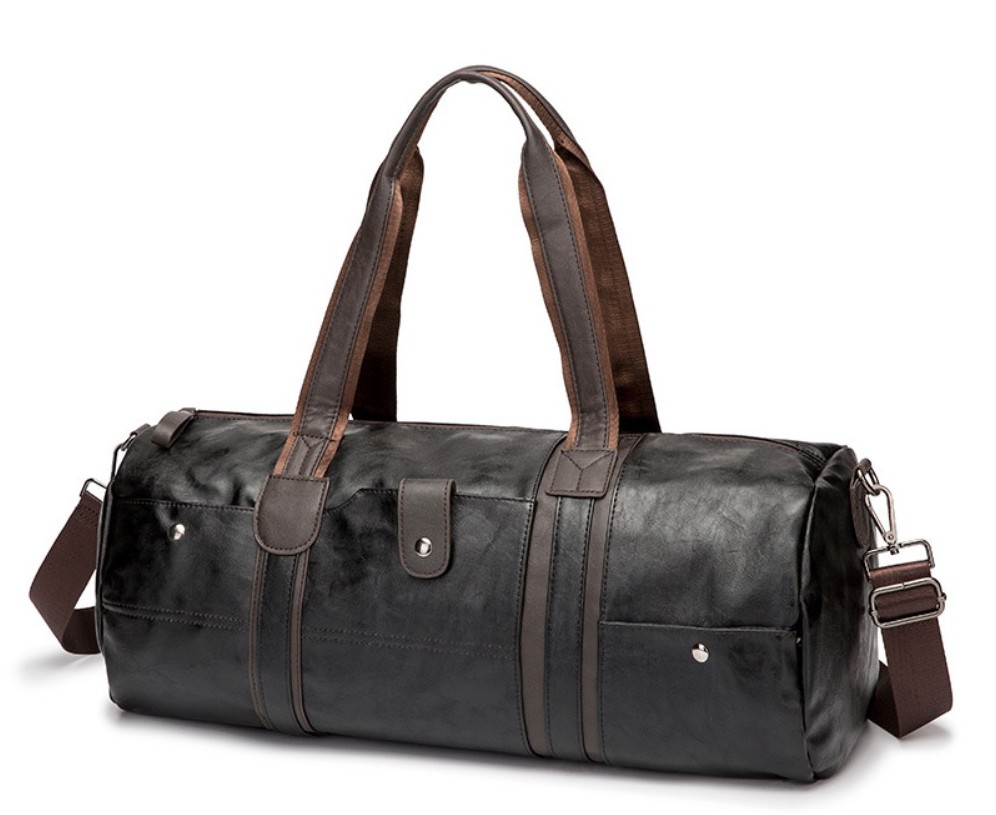 Bag Messenger Leather Sling Shoulder Gym Casual Travel Black Hand Carry Beg 44