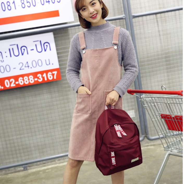 Bagstyle 972 Love Korean Selection Fashion Premium Nylon Travel Outing Backpac