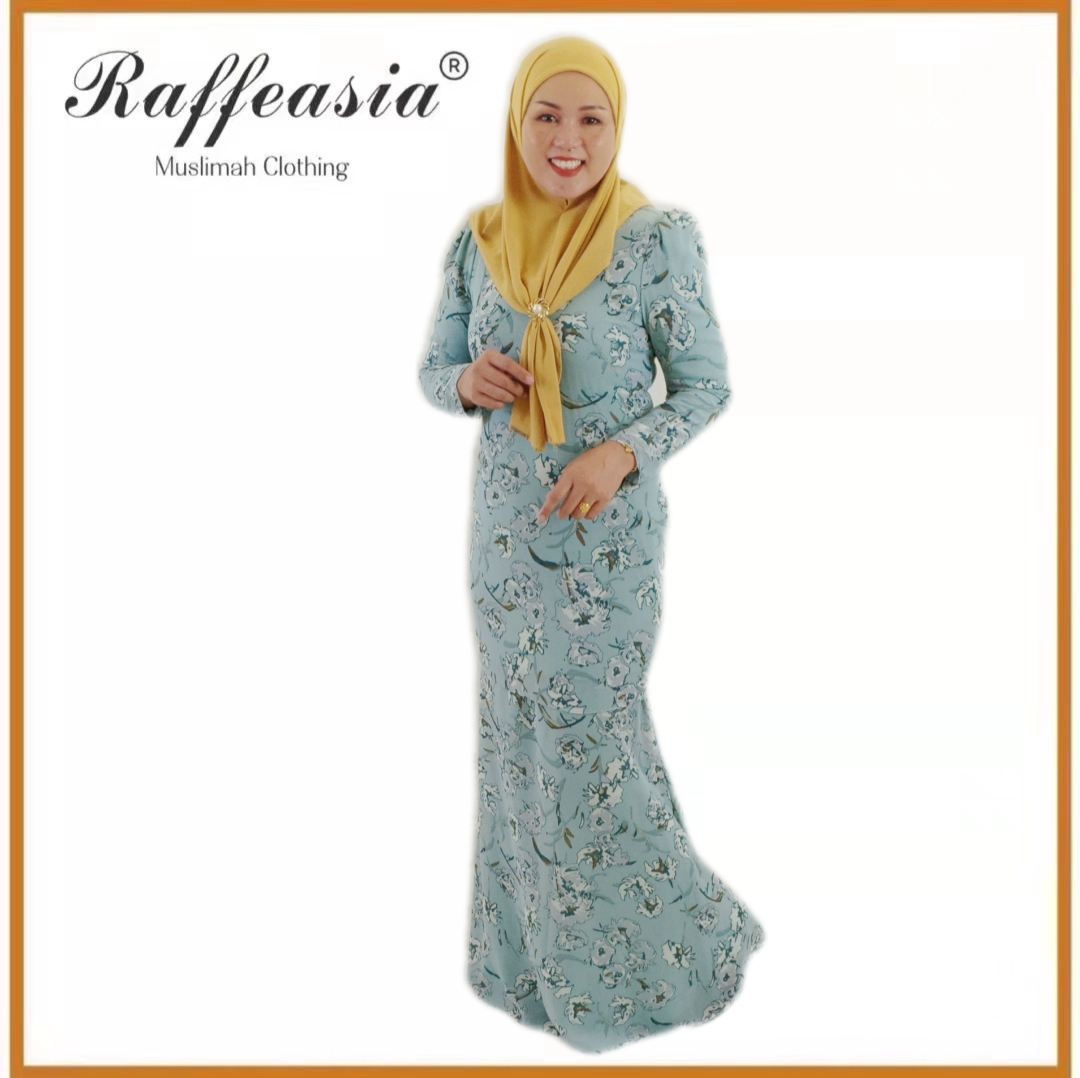 [Baju Raya Haji 2022]Baju Kurung Modern Raffeasia Corak  Floral