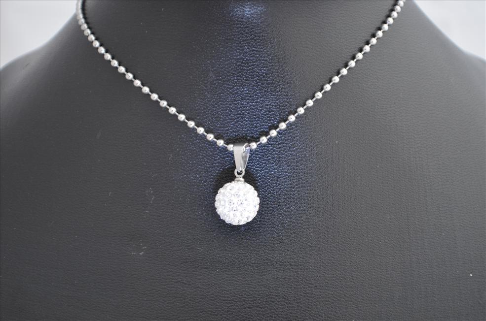 Ball pendant studded with sparkling CZ stones