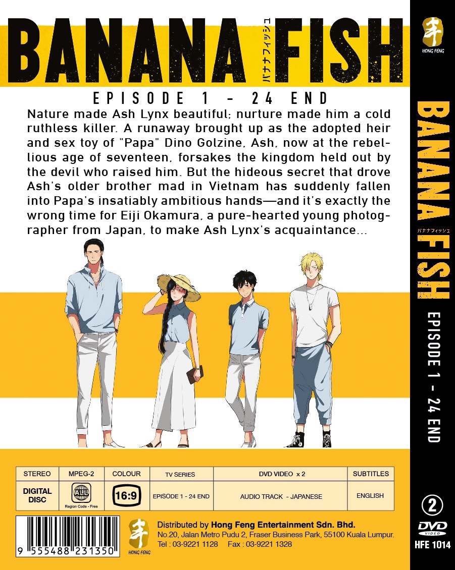 Banana Fish Ep.1-24 End Anime DVD (end 6/29/2021 12:00 AM)