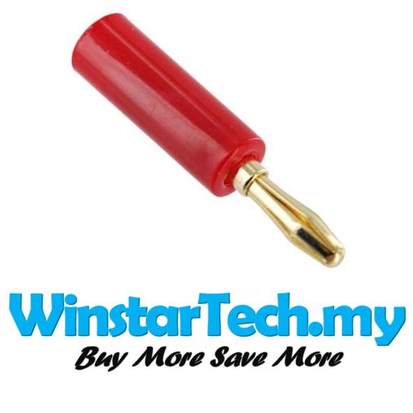 Banana Plug Connector Male Gold Plated 4mm (Red)