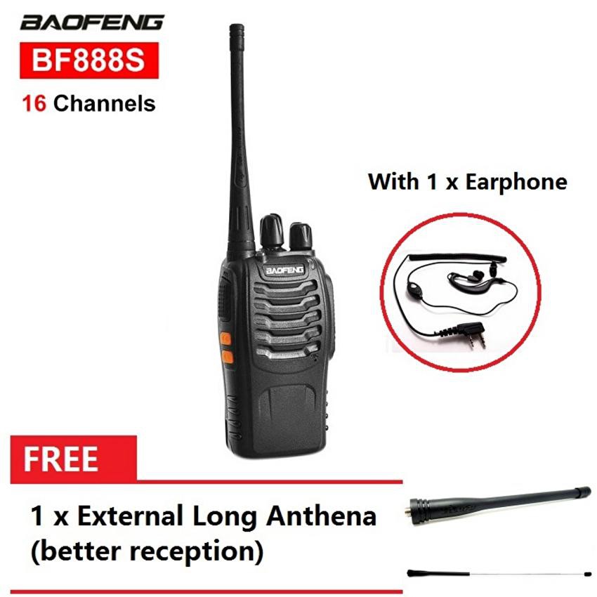 BaoFeng BF-888S 16CHN Walkie Talkie Set UHF 5W W/ Earphone+External Anthena
